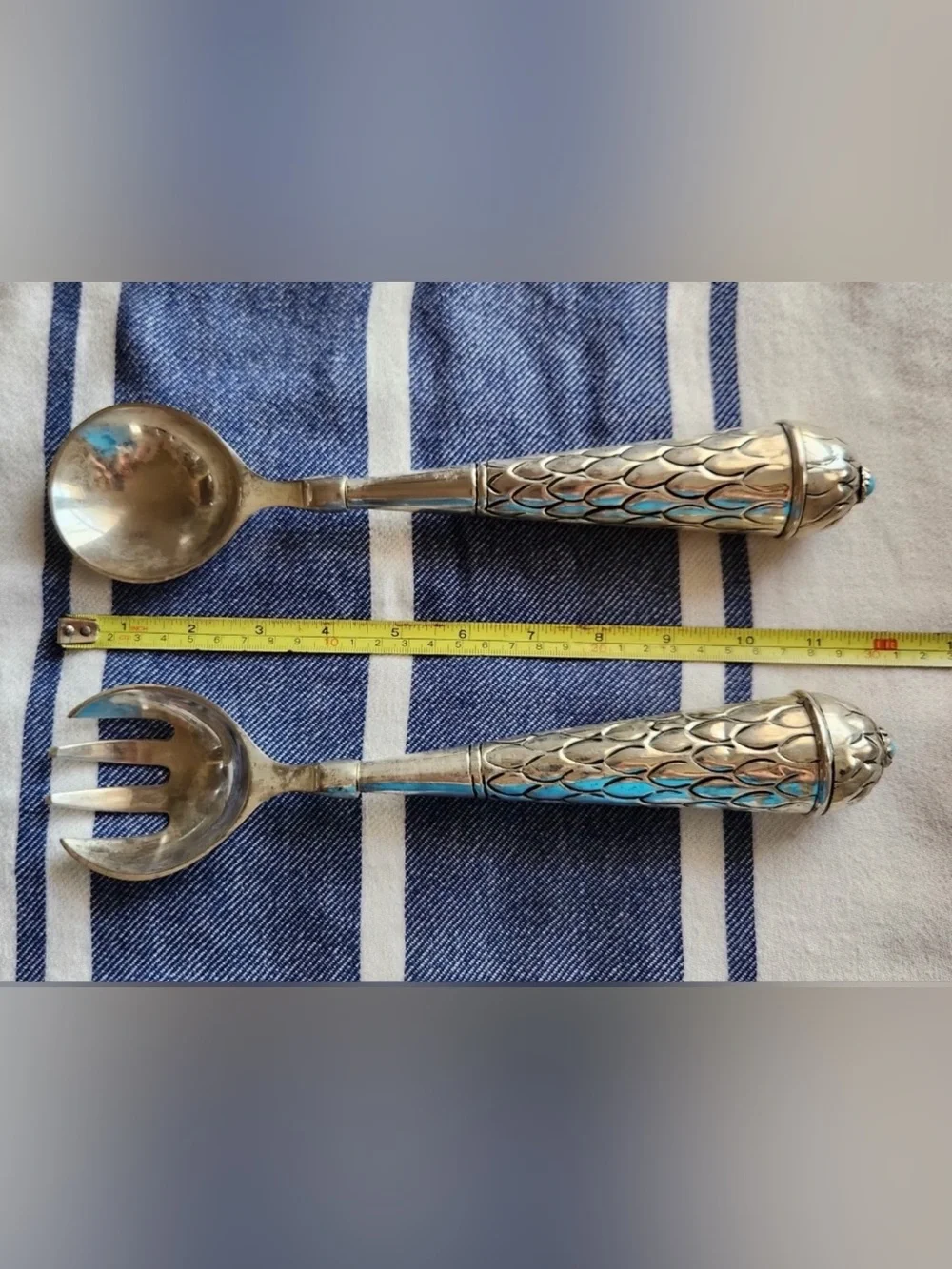 Vintage Silver-Plate Serving Spoon and Fork